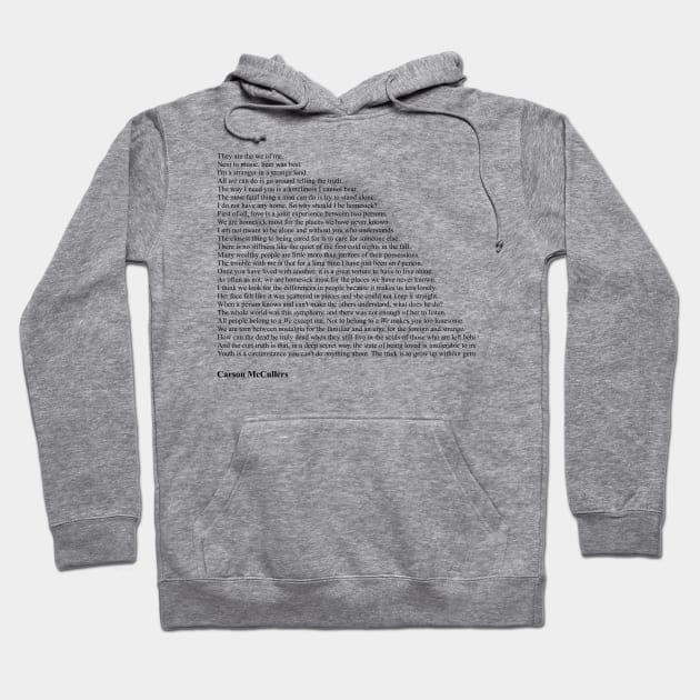 Carson McCullers Quotes Hoodie by qqqueiru